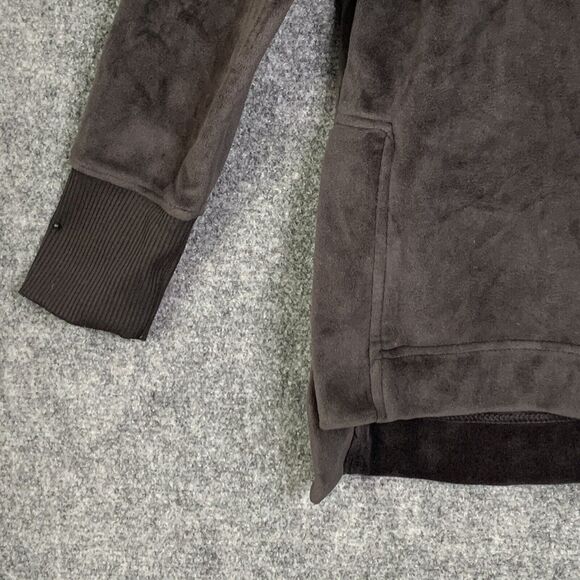 Athletic Works Soft Velvet Velour Top Women S Cowl Neck Black Pullover Slit Hem - Picture 3 of 11